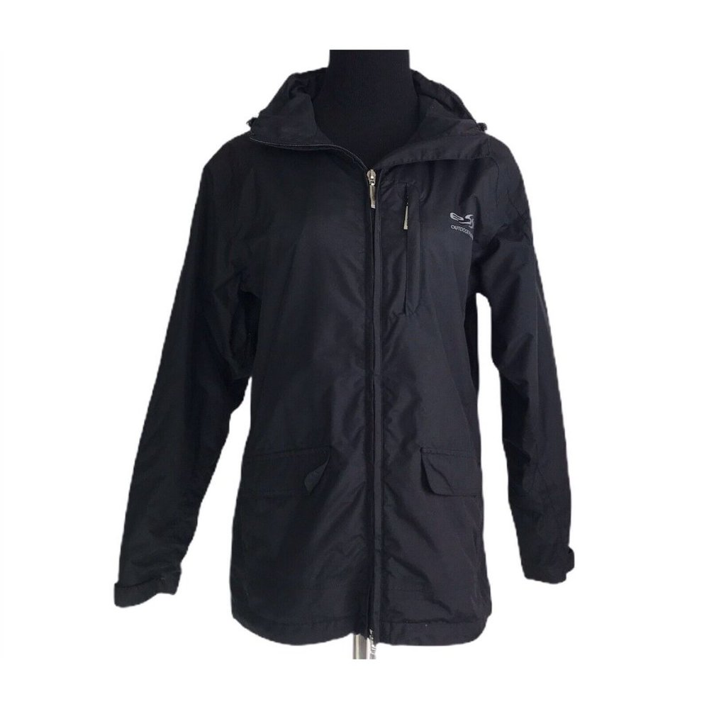 ESSE‎ OUTDOOR POWDER GEAR Womens Black Hooded Jacket Size 8